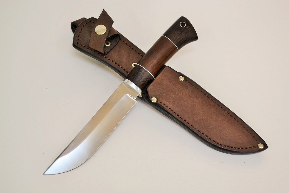 Нож Ласка, клинок из 95Х18, рукоять - венге, граб, фибра, дюраль