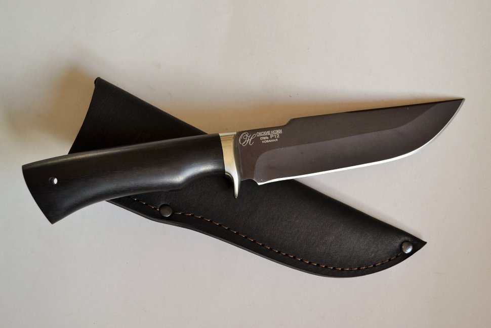 Нож Бобр-2, сталь Р12 (быстрорез), рукоять граб/венге с мельхиором
