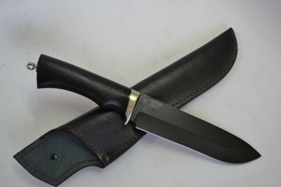 Нож Кабан, сталь Р12 (быстрорез), рукоять граб/венге с мельхиором