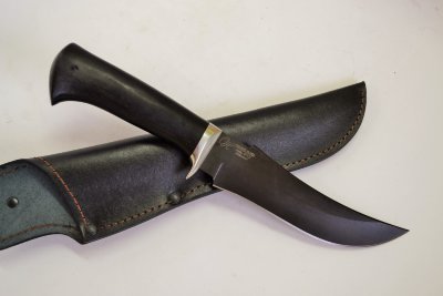 Нож Осётр, сталь Р12 (быстрорез), рукоять граб/венге с мельхиором