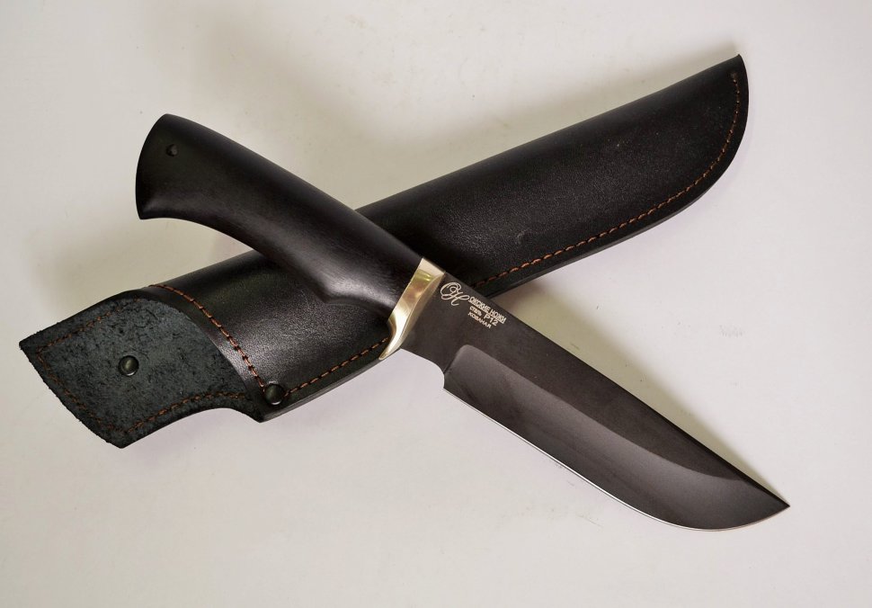 Нож Орел, сталь Р12 (быстрорез), рукоять из граба с мельхиором