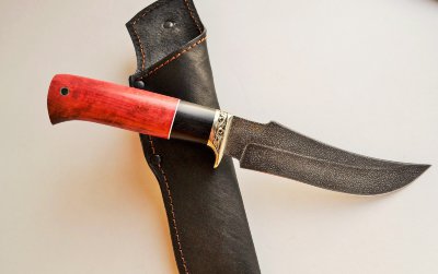 Нож Осетр, сталь ХВ5 со стабилизированным деревом