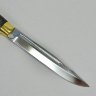 Нож Скандинав, Х12МФ, рукоять из стабилизированной карельской берёзы, литье из латуни